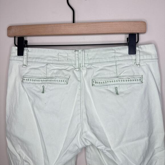Anthropologie Pilcro Hyphen Distressed Chinos Size 25 Mint Mid Rise Relaxed Boho - Picture 6 of 11